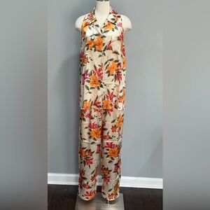 Victoria’s Secret Vintage 90s Y2K Colorful Hibiscus Blooms Lounge Pajama Set M